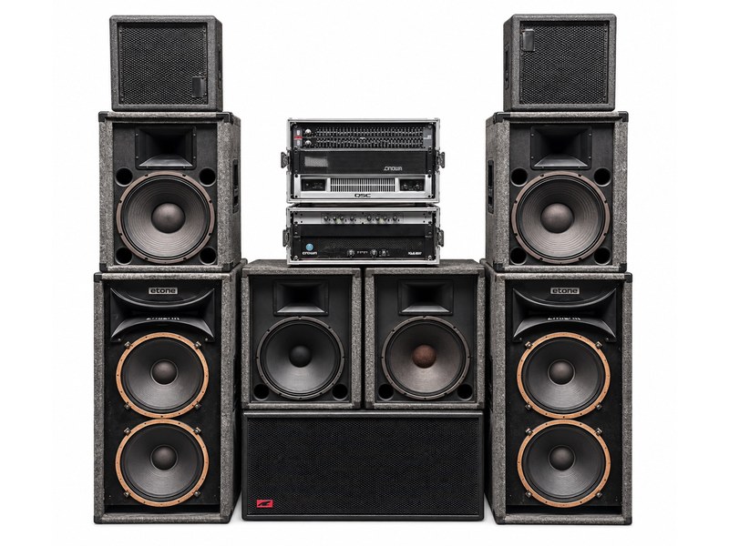 Catalogue illustration of Large Powered PA System — Mixed