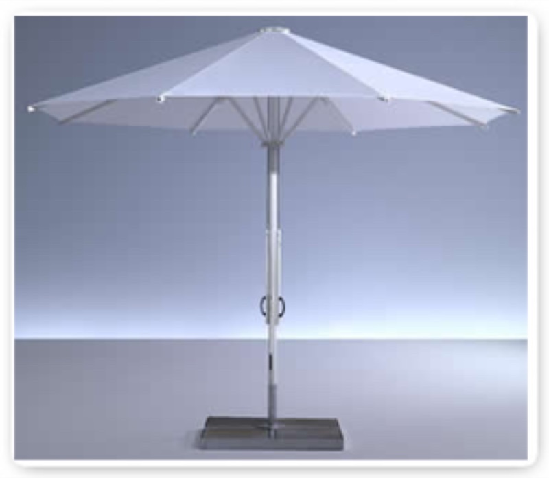 4 m White Garden Umbrella with Base