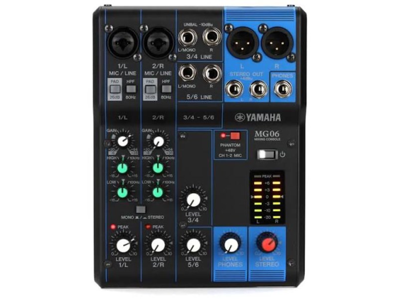 Catalogue illustration of Yamaha MG06X 6-Channel Mixer
